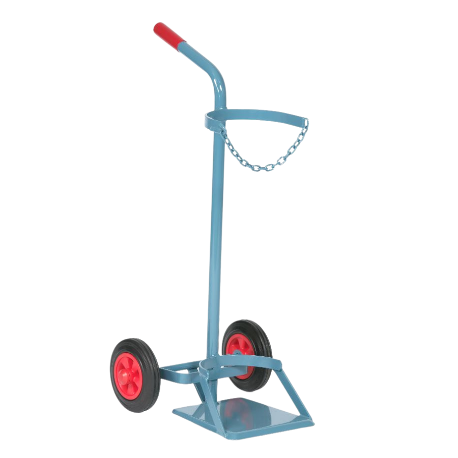 Flaschenwagen mit Standplatte für 1x10 1x20 und 1x50 Ltr, Vollgummi-Räder - PrimeWelding